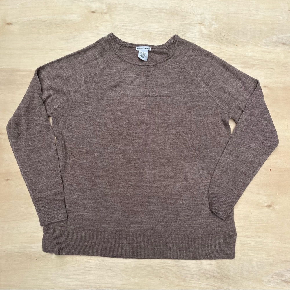 Brown Grey Soft Casual Sweater Size Medium Sweet Romeo Fall Winter Autumn Light